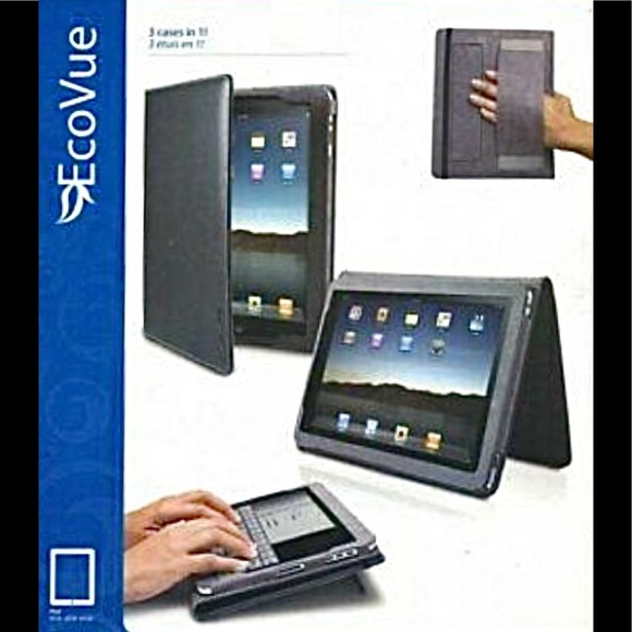 ECOVUE LEATHER APPLE IPAD 16/32/64 PROTECTIVE ADJUSTABLE POSITION HARDSHELL CASE - Picture 1 of 6